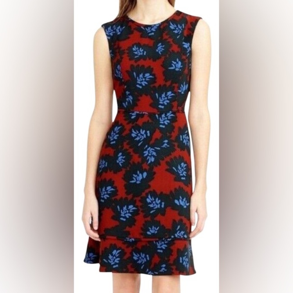 J. Crew Floral Sleeveless Dress - Red and Blue
